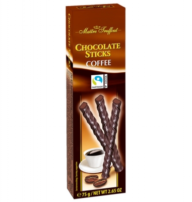 Шоколадные палочки Maitre Truffout Schocolate Sticks COFFEE со вкусом какао бобов 75 гр.