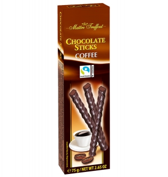 Шоколадные палочки Maitre Truffout Schocolate Sticks COFFEE со вкусом какао бобов 75 гр.