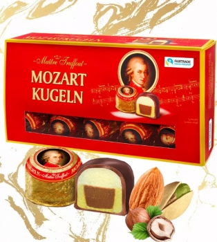 Шоколадные конфеты MOZART Kugeln с марципановой начинкой Maitre Truffout 200 гр.