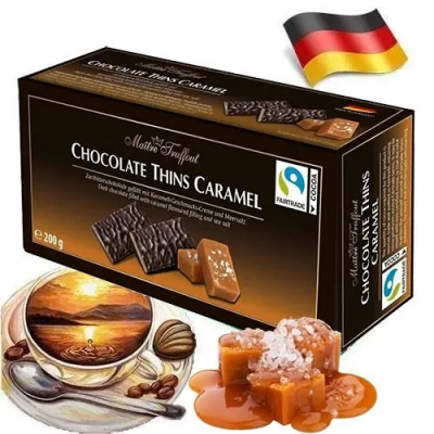 Темный шоколад со вкусом карамели и морской соли в пластинках Maitre Truffout 200 гр.