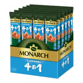 Кофе растворимый карамельный в стиках Monarch Caramel 4 в 1 (24 стика) 324 гр.
