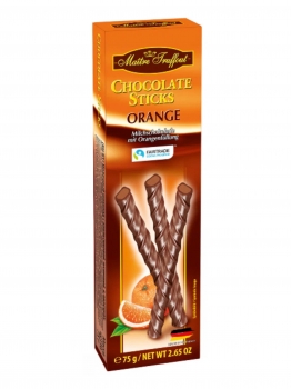 Шоколадные палочки Maitre Truffout Schocolate Sticks ORANGE Flavour со вкусом апельсина 75 гр.