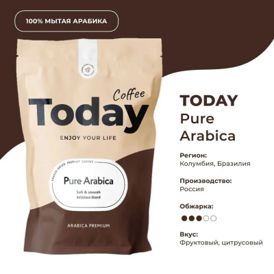 Кофе растворимый TODAY Pure Arabica 75 гр.
