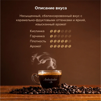 Кофе в зернах Ambassador PLATINUM Arabica Supremo 1000 гр.